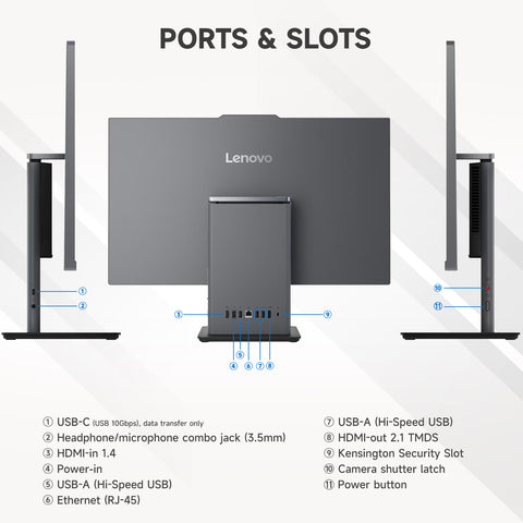 Lenovo ThinkCentre neo 50a 27" Business All-in-One Intel Core i7 13620H 16GB RAM Intel UHD Graphics 512GB SSD Storage Windows 11 Pro FHD 100Hz - Black