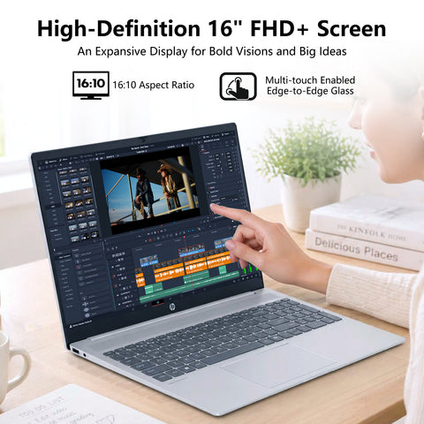 HP OmniBook 5 16 in Traditional Laptop Intel Core Ultra 9 285H 32GB RAM Intel Arc 140T 2TB SSD Storage Windows 11 Pro Touch 60Hz - Silver