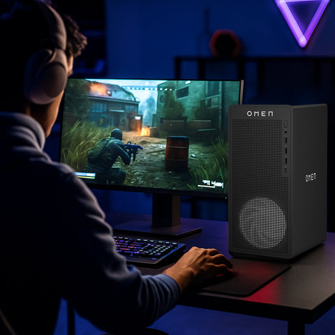 HP Omen 16L Tower Desktop Intel Core i7 8GB RAM NVIDIA GeForce RTX 5060 512GB SSD Storage Windows 11 Home - Black
