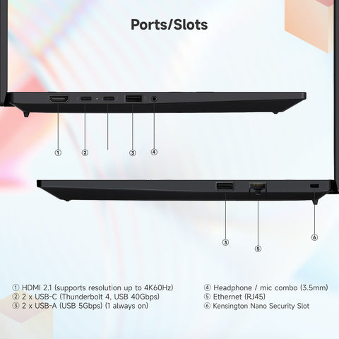 Lenovo ThinkPad P14s 14" Business Mobile Workstation Laptop Intel Core Ultra 7 155H 64GB RAM NVIDIA Quadro RTX 500 Ada 1TB SSD Storage Windows 11 Pro 3K+ 120Hz - Black