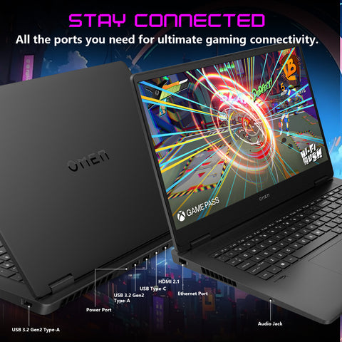 HP Omen 17.3" Traditional Laptop AMD Ryzen AI 9 16GB RAM NVIDIA GeForce RTX 5060 512GB SSD Storage Windows 11 Home 144Hz - Black