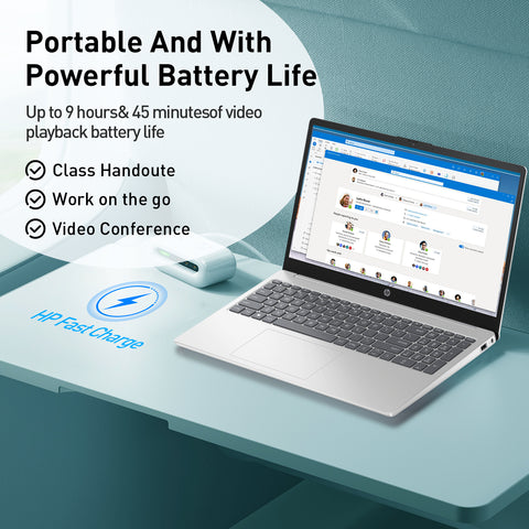 HP Essential 15.6 inches Traditional Laptop Intel Core i5 16GB RAM Intel Iris Xe Graphics 1TB SSD Storage Windows 11 Home 60Hz - Silver