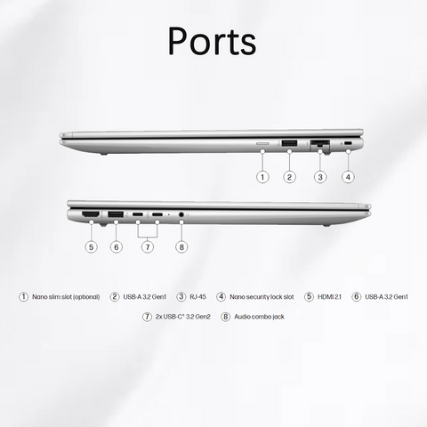 HP ProBook 460 16" Traditional Laptop Intel Core Ultra 5 8GB RAM Intel Graphics 256GB SSD Storage Windows 11 Pro 60Hz - Silver