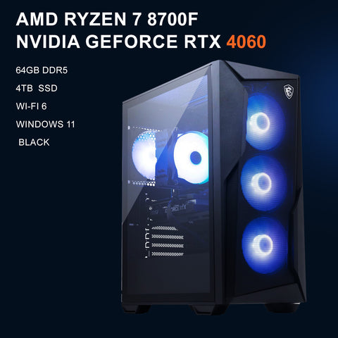 MSI Codex Z2 Tower Desktop AMD Ryzen 7 32GB RAM NVIDIA GeForce RTX 4060 1TB SSD Storage Windows 11 Home - Black