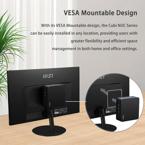 MSI Cubi NUC MFF Desktop Intel Core i5 32GB RAM Intel Iris Xe Graphics 1TB SSD Storage Windows 11 Pro - Black