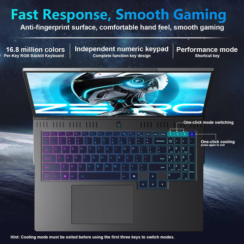THUNDEROBOT ZERO 16 16-in Traditional Laptop Intel Core Ultra 9 64GB RAM NVIDIA GeForce RTX 5070 Ti 2TB SSD Storage Windows 11 Home 360Hz - Black