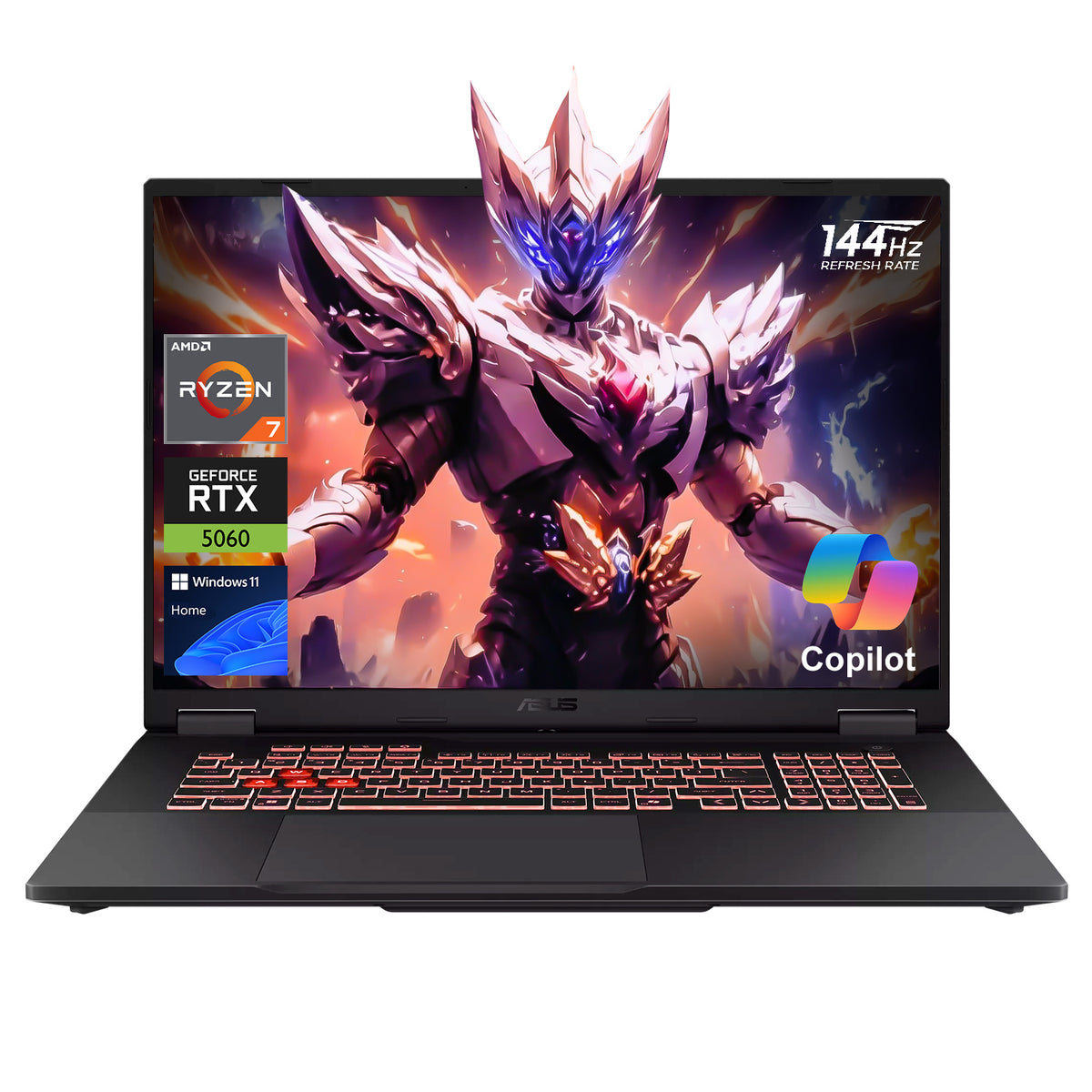 ASUS TUF A18 FA808UM Gaming Traditional Laptop, 18" FHD+ 1920x1200 Non-touch 144Hz, AMD Ryzen 7 260, NVIDIA GeForce RTX 5060, 16GB DDR5 SODIMM, 1TB PCIe M.2 SSD, Wi-Fi 6, Windows 11 Home, Grey
