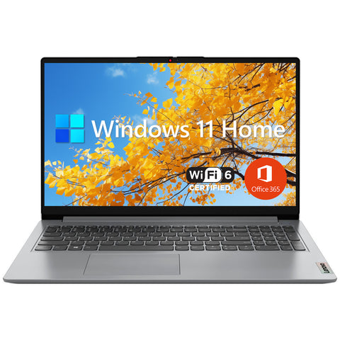 Lenovo IdeaPad 1 Laptop, 15.6" FHD Non-touch 60Hz, Intel Celeron N4500, Intel UHD Graphics, 4GB DDR4 RAM, 128GB eMMC, Wi-Fi 6, Windows 11 Home, Gray
