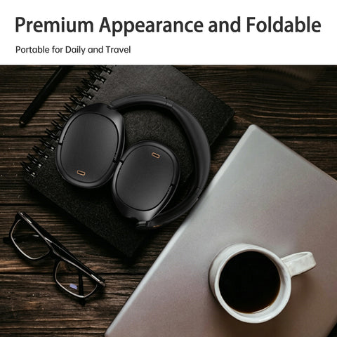 Edifier Wireless ANC Headphones, Bluetooth 5.3, LDAC Hi-Res Audio, 55H Playtime, Fast Pair, Dual Device, App Control, Black