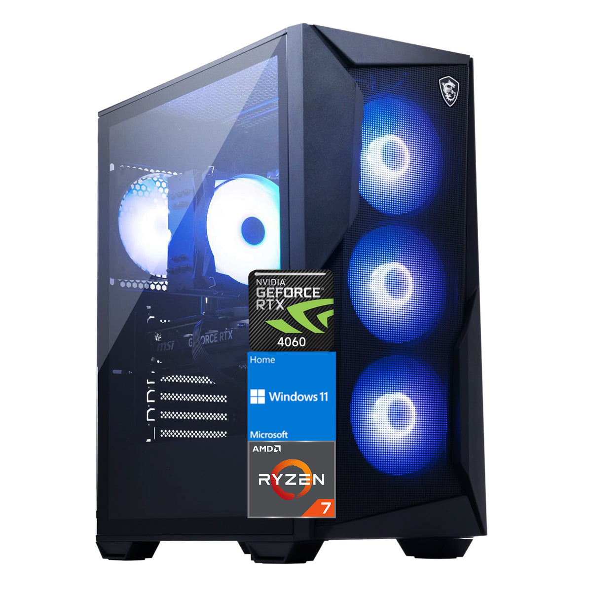 MSI Codex Z2 Tower Desktop AMD Ryzen 7 32GB RAM NVIDIA GeForce RTX 4060 1TB SSD Storage Windows 11 Home - Black