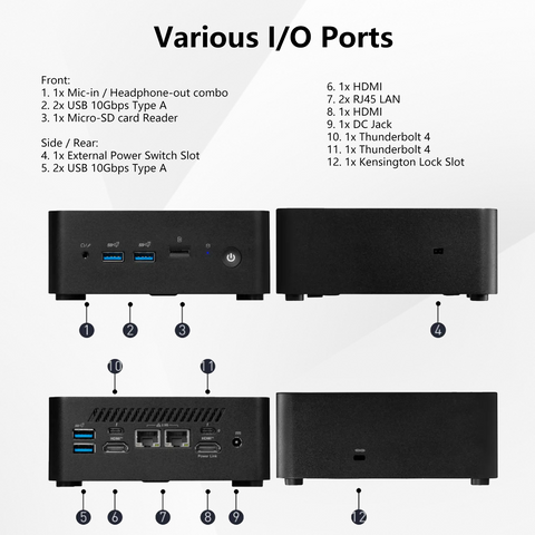 MSI Cubi NUC MFF Desktop Intel Core i5 16GB RAM Intel Iris Xe Graphics 1TB SSD Storage Windows 11 Pro - Black