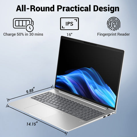 HP EliteBook 6 16 in FHD+ Business Laptop, Intel Core Ultra 7 255U, Intel Graphics, 64GB DDR5, 2TB SSD, Wi-Fi 7, Win11 Pro, Silver
