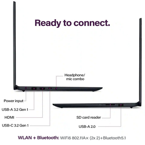 LENOVO IdeaPad 1 15.6" Traditional Laptop Intel Core i5 8GB RAM Intel UHD Graphics 256GB SSD Storage Windows 11 Home 60Hz - Blue