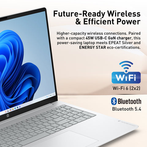 HP OmniBook 3 16 in 2K IPS Touchscreen Laptop, AMD Ryzen 5 40, AMD Radeon Graphics, 8GB RAM, 1TB SSD, Wi-Fi 6, Windows 11 Home, Silver