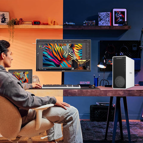 HP Omen 16L Tower Desktop Intel Core i7 8GB RAM NVIDIA GeForce RTX 5060 512GB SSD Storage Windows 11 Home - White