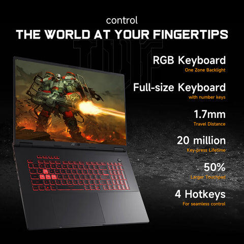 ASUS TUF A18 18 inches Traditional Laptop AMD Ryzen 7 32GB RAM NVIDIA GeForce RTX 5070 1TB SSD Storage Windows 11 Pro 240Hz - Grey