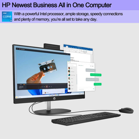 HP Essential 27-cr0000t Daily All-in-One, 27" FHD 1920*1080 Non-touch 60Hz, Intel Core i7-1355U, Intel UHD Graphics, 8GB DDR4 SODIMM, 1TB PCIe M.2 SSD, Wi-Fi 6, Non-backlit Keyboard, Windows 11 Home, Black