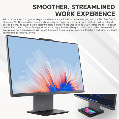 Lenovo ThinkCentre neo 50a 27" Business All-in-One Intel Core i7 13620H 16GB RAM Intel UHD Graphics 512GB SSD Storage Windows 11 Pro FHD 100Hz - Black