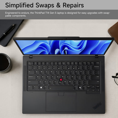LENOVO ThinkPad T14 14" Traditional Laptop Intel Core Ultra 5 16GB RAM Intel Integrated Graphics 512GB SSD Storage Windows 11 Pro 60Hz - Black