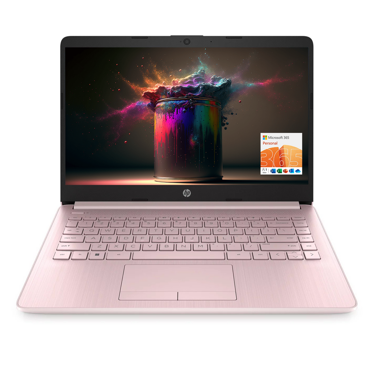 HP Essential 14 Laptop, 14" HD Non-touch 60Hz, Intel Celeron N4120, Intel UHD Graphics 600, 4GB DDR4 RAM, 64GB eMMC, Wi-Fi 5, Windows 11 Home, Pink