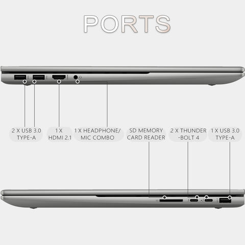 HP Envy 17t-cr100 Daily Traditional Laptop, 17.3" FHD 1920*1080 Touchscreen 60Hz, Intel Core i7-13700H, Intel Iris Xe Graphics, 8GB DDR4 SODIMM, 1TB PCIe M.2 SSD, Wi-Fi 6, Non-RGB Backlit Keyboard, Windows 11 Home, Grey