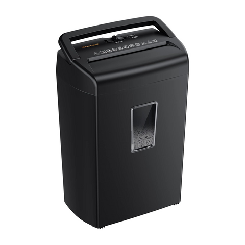 Bonsaii 10-Sheet Cross Cut Paper Shredder, 5.5 Gal Home Office Heavy Duty Shredder for Credit Card, Staple, Clip with Transparent Window(C209-D)