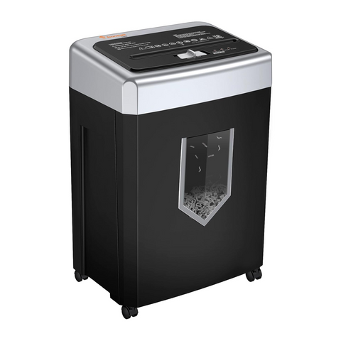 Bonsaii 15-Sheet Office Paper Shredder, 40 Mins Heavy Duty Shredder for Home Office, Crosscut Shreder with Anti-Jam System & P-4 High Security Supports CD/Credit Cards/Staple,5 Gal Pullout Bin C169-B