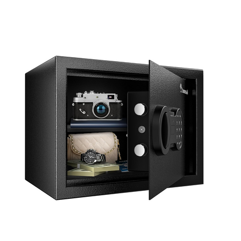 Bonsaii Safe, 0.6 Cubic Safe Box with Electronic Keypad, Removable Shelf, for Valuables Jewelry and Documents in Home, Hotel, or Business, 9.84" x 13.78" x 9.84" Inches, SF002
