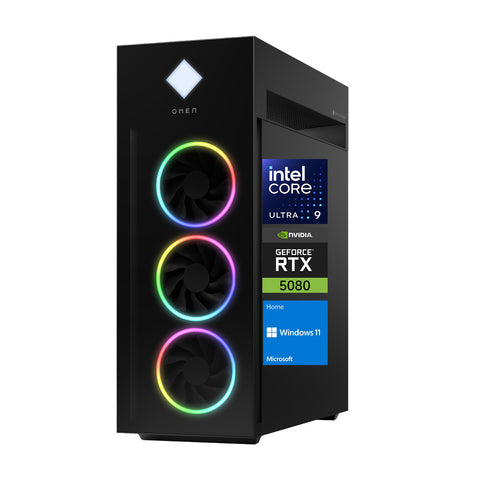 HP Omen 45L Tower Desktop Intel Core Ultra 9 16GB RAM NVIDIA GeForce RTX 5080 1TB SSD Storage Windows 11 Home - Black