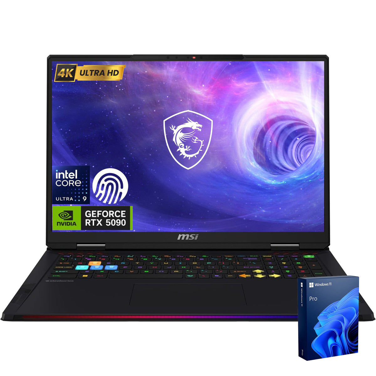 MSI Raider 18 18 inches Traditional Laptop Intel Core Ultra 9 64GB RAM NVIDIA GeForce RTX 5090 2TB SSD Storage Windows 11 Pro 120Hz - Black