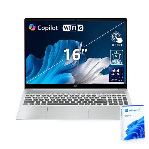 HP OmniBook 5 16 in Traditional Laptop Intel Core Ultra 9 285H 32GB RAM Intel Arc 140T 4TB SSD Storage Windows 11 Home Touch 60Hz - Silver
