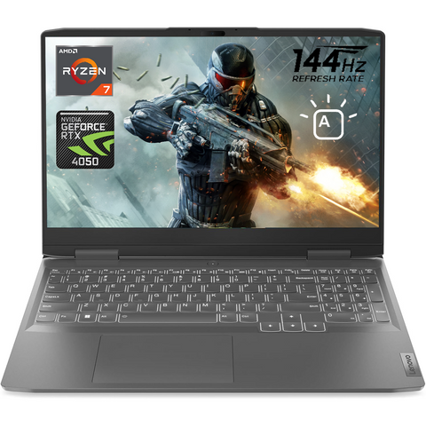Lenovo LOQ Gaming Laptop, 16.0" WUXGA Non-touch 144Hz, AMD Ryzen 7 7840HS, NVIDIA GeForce RTX 4050, 16GB DDR5 RAM, 512GB PCIe M.2 SSD, Wi-Fi 6, Windows 11 Home, Grey
