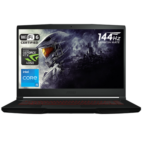 MSI Thin GF63 12VE Gaming Laptop, 15.6" FHD Non-touch 144Hz, Intel Core i5-12450H, NVIDIA GeForce RTX 4050, 8GB DDR4 RAM, 512GB PCIe M.2 SSD, Wi-Fi 6, Windows 11 Home, Black