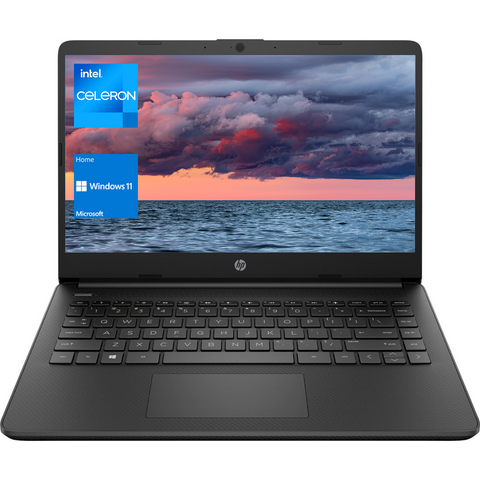 HP Essential 14 Laptop, 14" HD Non-touch 60Hz, Intel Celeron N4120, Intel UHD Graphics 600, 4GB DDR4 RAM, 64GB eMMC, Wi-Fi 5, Windows 11 Home, Black