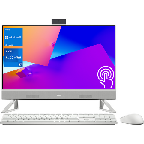 Dell Inspiron 5000 Series 5420 All-in-One, 23.8" FHD 1920 * 1080 Touchscreen 60Hz, Intel Core i7-1355U, Intel Iris Xe Graphics, 16GB DDR4 RAM, 256GB PCIe M.2 SSD + 1TB 2.5" HDD, Wi-Fi 6, Windows 11 Home, White