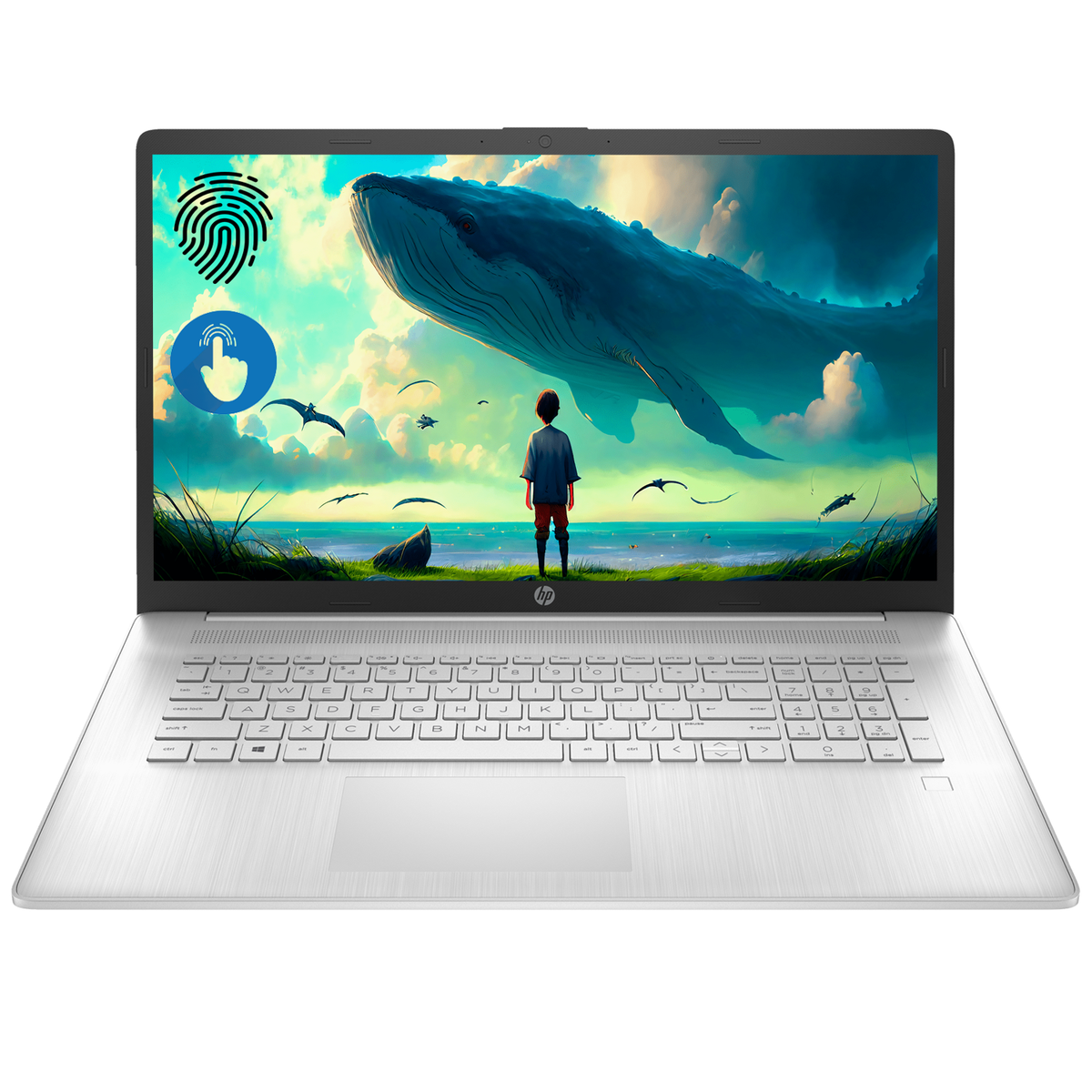 HP Essential Daily Traditional Laptop, 17.3" HD+ 1600*900 Touchscreen 60Hz, Intel N-Series N200, Intel UHD Graphics, 8GB DDR4 SODIMM, 1TB PCIe M.2 SSD, Wi-Fi 6, Non-backlit Keyboard, Windows 11 Home, Silver
