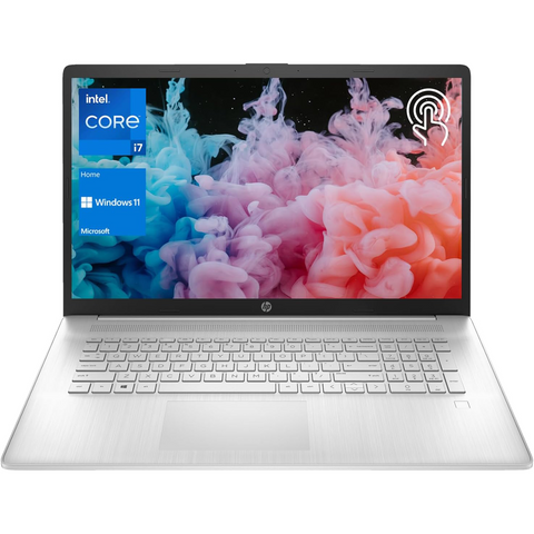 HP Essential Laptop, 17.3" HD+ Touchscreen 60Hz, Intel Core i7-1355U, Intel Iris Xe Graphics, 8GB DDR4 RAM, 512GB PCIe M.2 SSD, Wi-Fi 6, Windows 11 Home, Silver