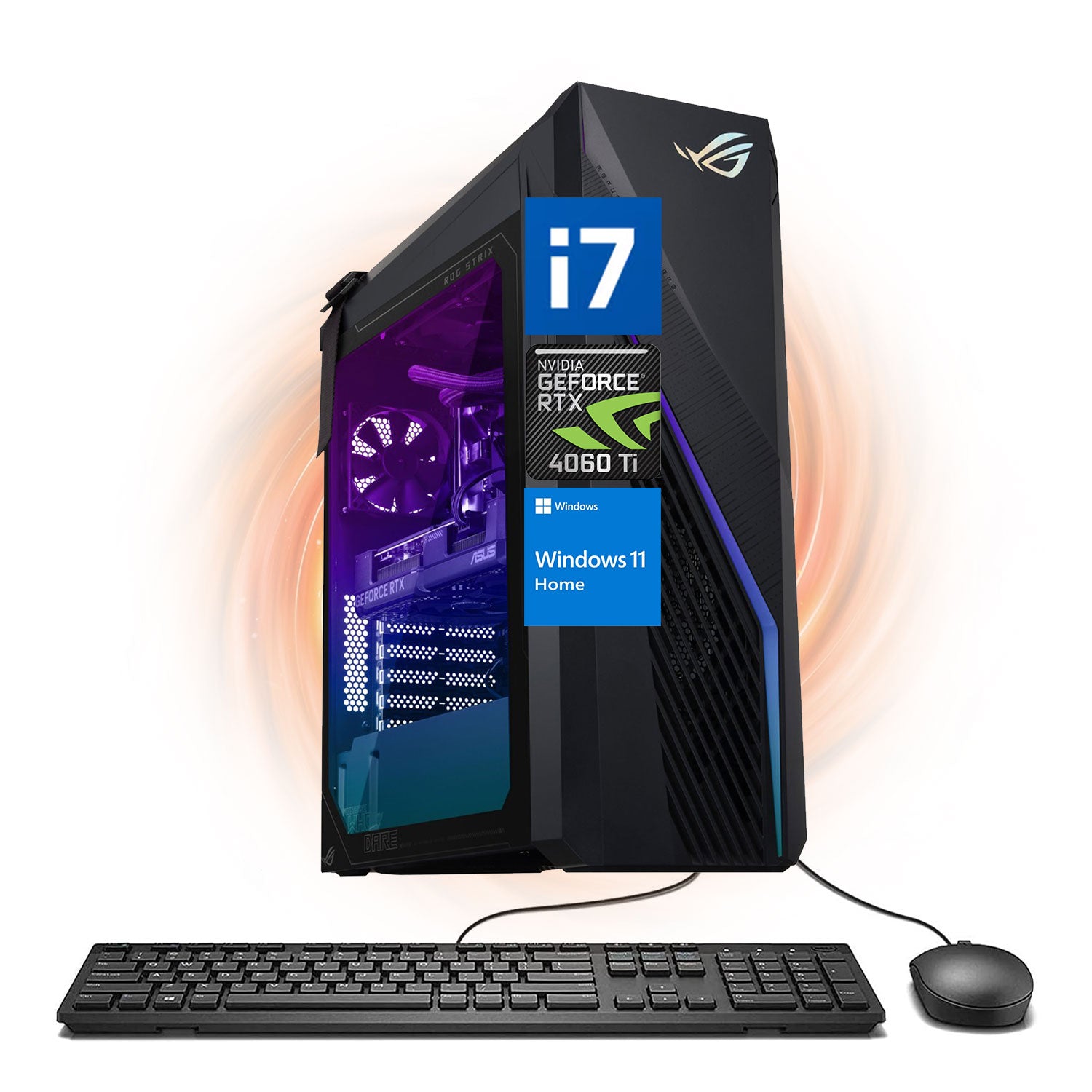 Asus Rog Tower Set ASUS ROG Tower Desktop Intel Core i7 32GB RAM NVIDIA GeForce RTX 4060 ...
