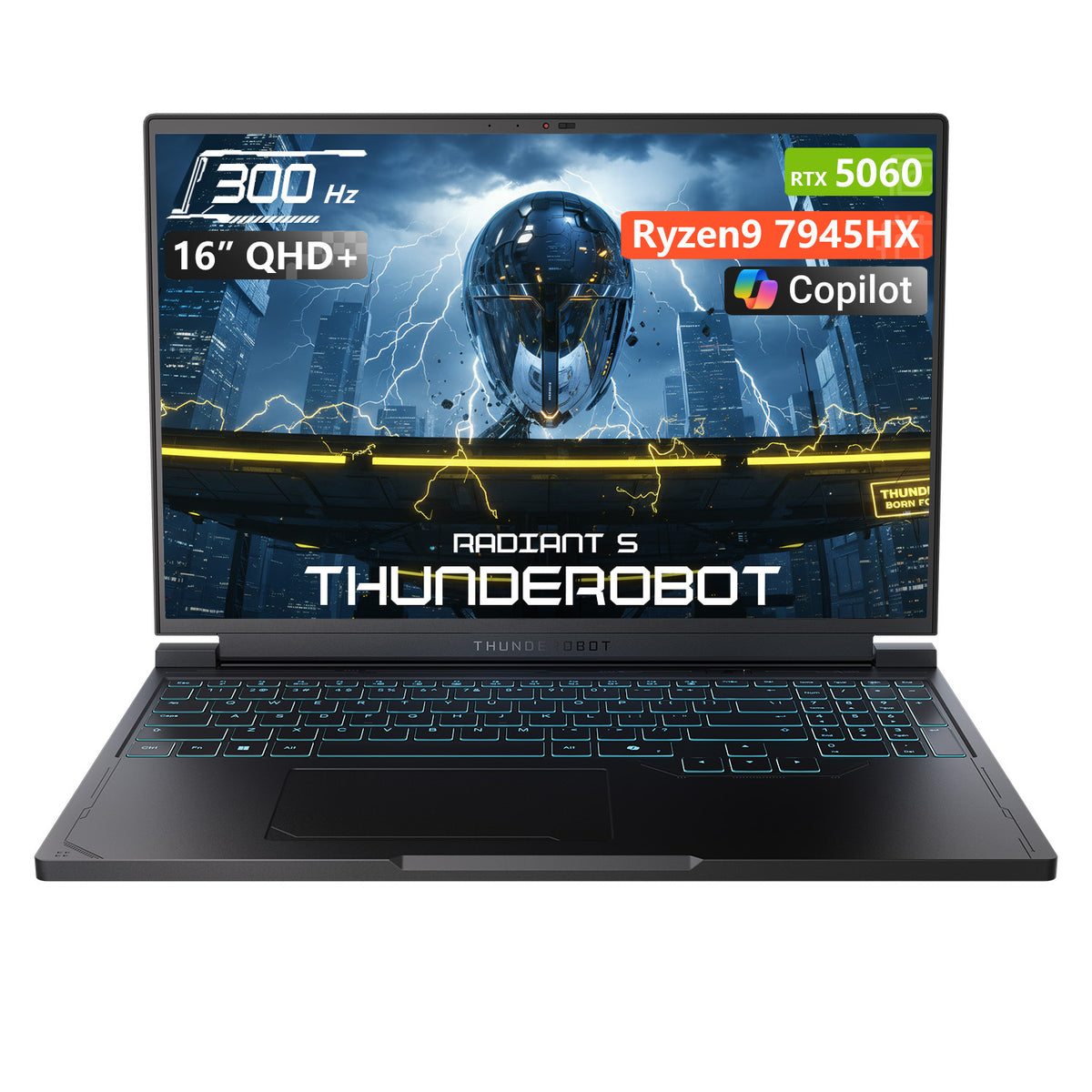 THUNDEROBOT Radiant S 16 16-in Traditional Laptop AMD Ryzen 9 16GB RAM NVIDIA GeForce RTX 5060 512GB SSD Storage Windows 11 Home 300Hz - Black
