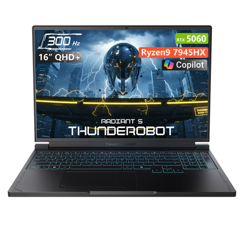 THUNDEROBOT Radiant S 16 16-in Traditional Laptop AMD Ryzen 9 16GB RAM NVIDIA GeForce RTX 5060 512GB SSD Storage Windows 11 Home 300Hz - Black