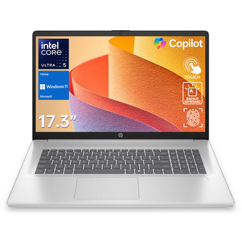 HP 17.3 in Touchscreen Business Copliot AI Laptop, Intel Core Ultra 5 225U, 16GB DDR5 RAM, 2TB SSD, Wi-Fi 6, Win11 Home, Silver