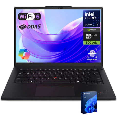 Lenovo ThinkPad P14s 14" Business Mobile Workstation Laptop Intel Core Ultra 7 155H 64GB RAM NVIDIA Quadro RTX 500 Ada 1TB SSD Storage Windows 11 Pro 3K+ 120Hz - Black