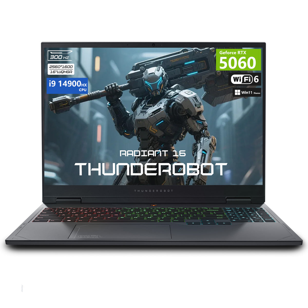 THUNDEROBOT Radiant 16 16 inches Traditional Laptop Intel Core i9 32GB RAM NVIDIA GeForce RTX 5060 2TB SSD Storage Windows 11 Home 300Hz - Black
