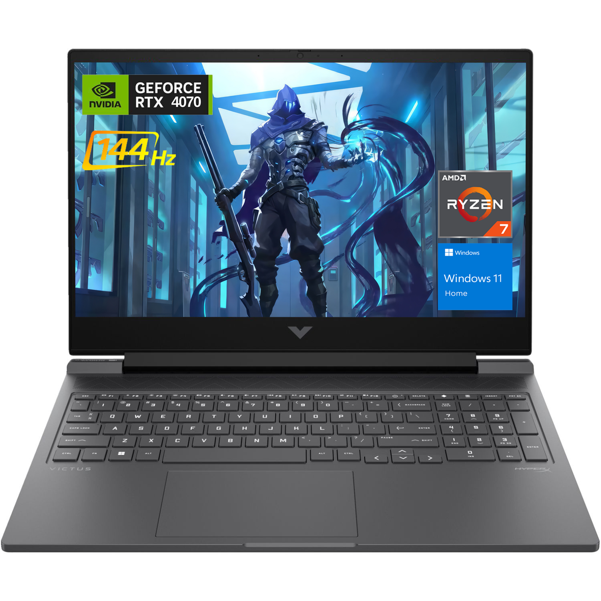 HP Victus Gaming Traditional Laptop, 16.1" FHD 1920*1080 Non-touch 144Hz, AMD Ryzen 7 8845HS, NVIDIA GeForce RTX 4070, 16GB DDR5 SODIMM, 1TB PCIe M.2 SSD, Wi-Fi 6, RGB Backlit Keyboard, Windows 11 Home, Silver