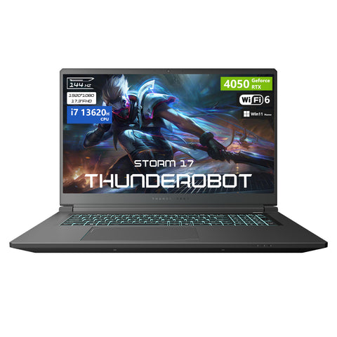 THUNDEROBOT Storm 17 17.3 inches Traditional Laptop Intel Core i7 32GB RAM NVIDIA GeForce RTX 4050 2TB SSD Storage Windows 11 Home 144Hz - Grey