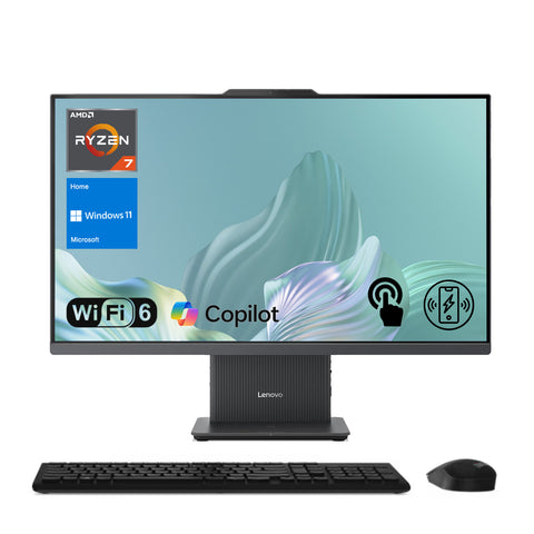 LENOVO IdeaCentre 27" All-in-One AMD Ryzen 7 16GB RAM AMD Radeon Graphics 1TB SSD Storage Windows 11 Home 100Hz - Grey