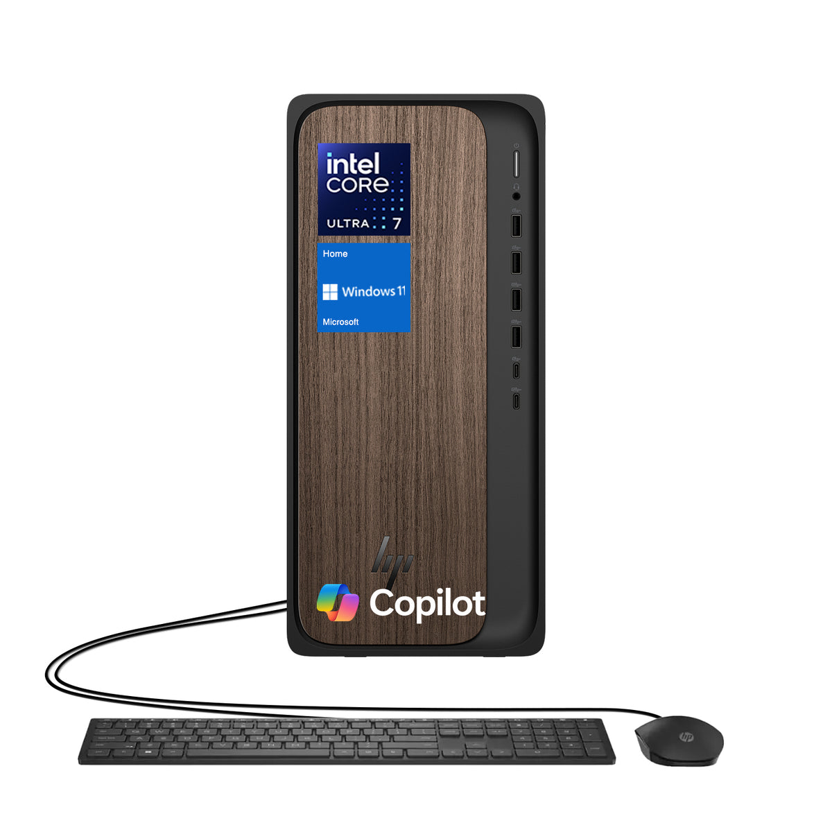 HP OmniDesk Tower Desktop Intel Core Ultra 7 8GB RAM NVIDIA GeForce RTX 4060 512GB SSD Storage Windows 11 Home - Black