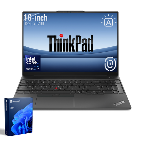 LENOVO ThinkPad E16 16 inches Traditional Laptop Intel Core Ultra 7 64GB RAM Intel Graphics 2TB SSD Storage Windows 11 Pro 60Hz - Black