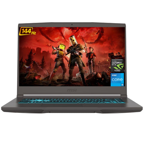 MSI Thin 15 15.6" Traditional Laptop Intel Core i5 16GB RAM NVIDIA GeForce RTX 4050 512GB SSD Storage Windows 11 Home 144Hz - Grey