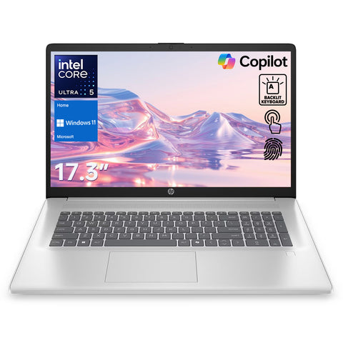 HP Essential 17.3" Traditional Laptop Intel Core Ultra 5 8GB RAM Intel Graphics 512GB SSD Storage Windows 11 Home 60Hz - Silver